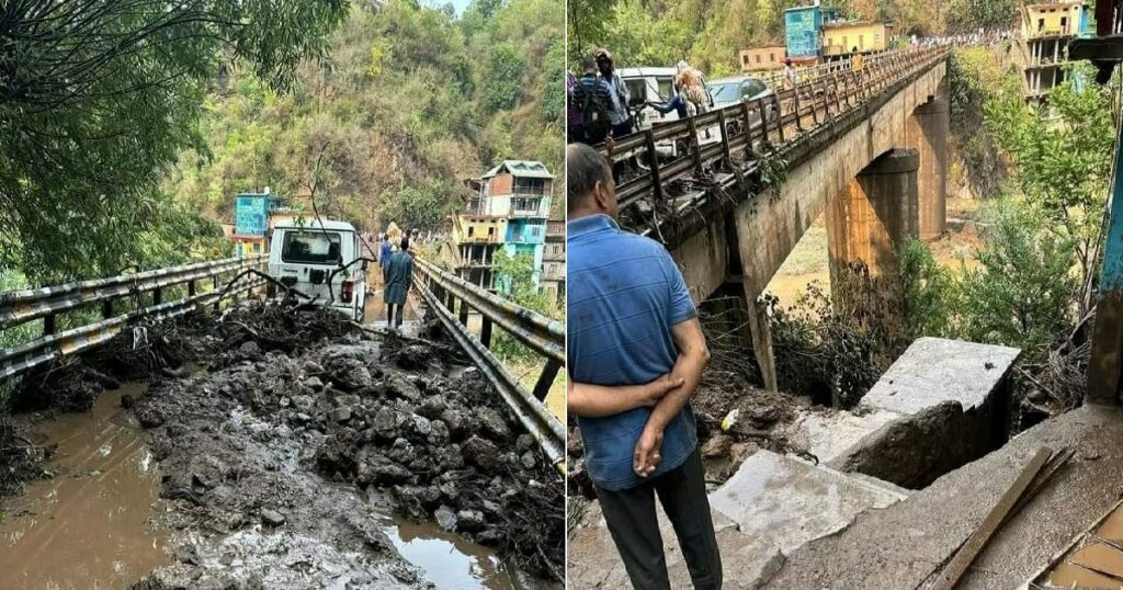 हिमाचल प्रदेश के सोलन में बादल फटा, मलबे में फंसे ट्रक और कारें, गंबर पुल कीचड़ से भरा, राहत कार्य शुरू.