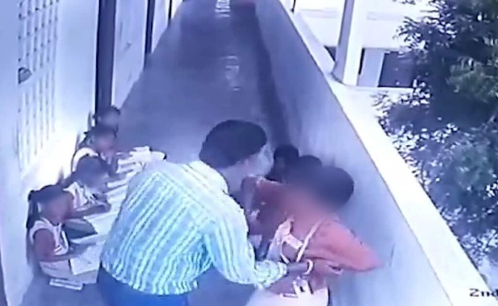 Teacher Holds Boy Down In Telangana, Thrashes Him Mercilessly