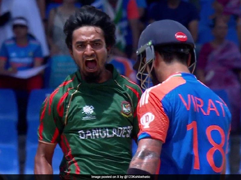 Watch: Bangladesh Pacer Gives Fiery Send-Off To Virat Kohli During Super 8 Game